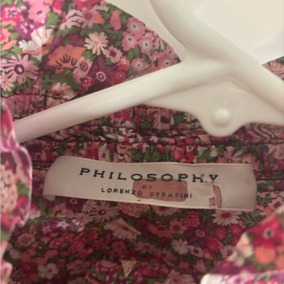 PHILOSOPHY DI LORENZO SERAFINI Floral puff sleeve Cotton mini dress size 12 - Picture 6 of 9